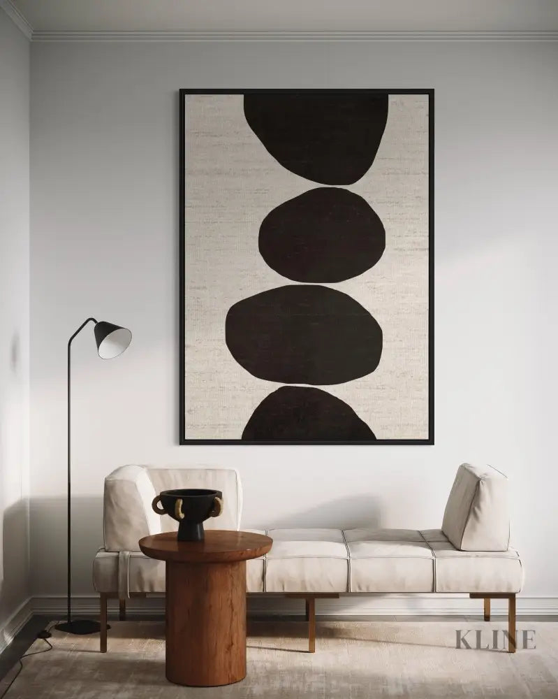 Natural Stacked Stones Black - Hand Painting