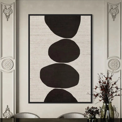 Natural Stacked Stones Black - Hand Painting