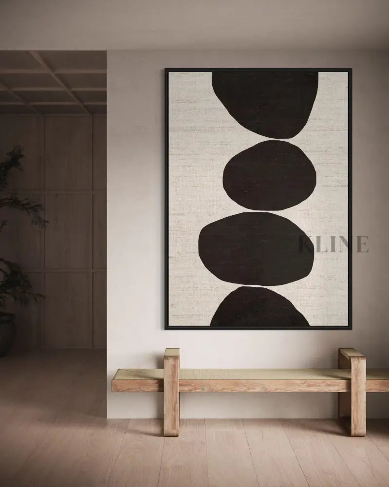 Natural Stacked Stones Black - Hand Painting