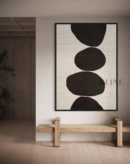 Natural Stacked Stones Black - Hand Painting