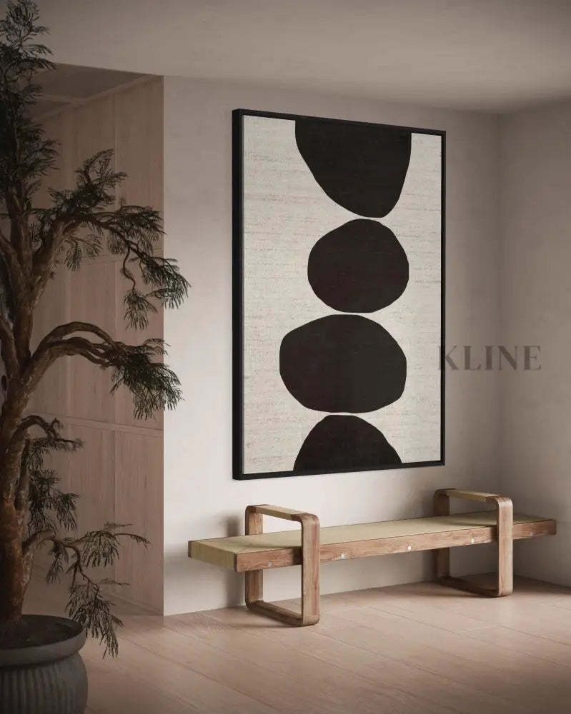 Natural Stacked Stones Black - Hand Painting