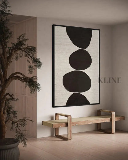 Natural Stacked Stones Black - Hand Painting