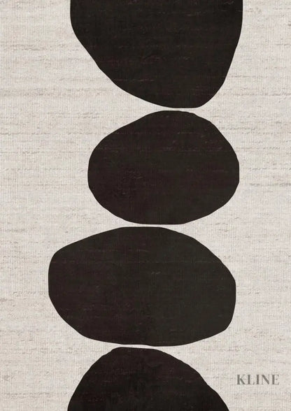 Natural Stacked Stones Black - Hand Painting