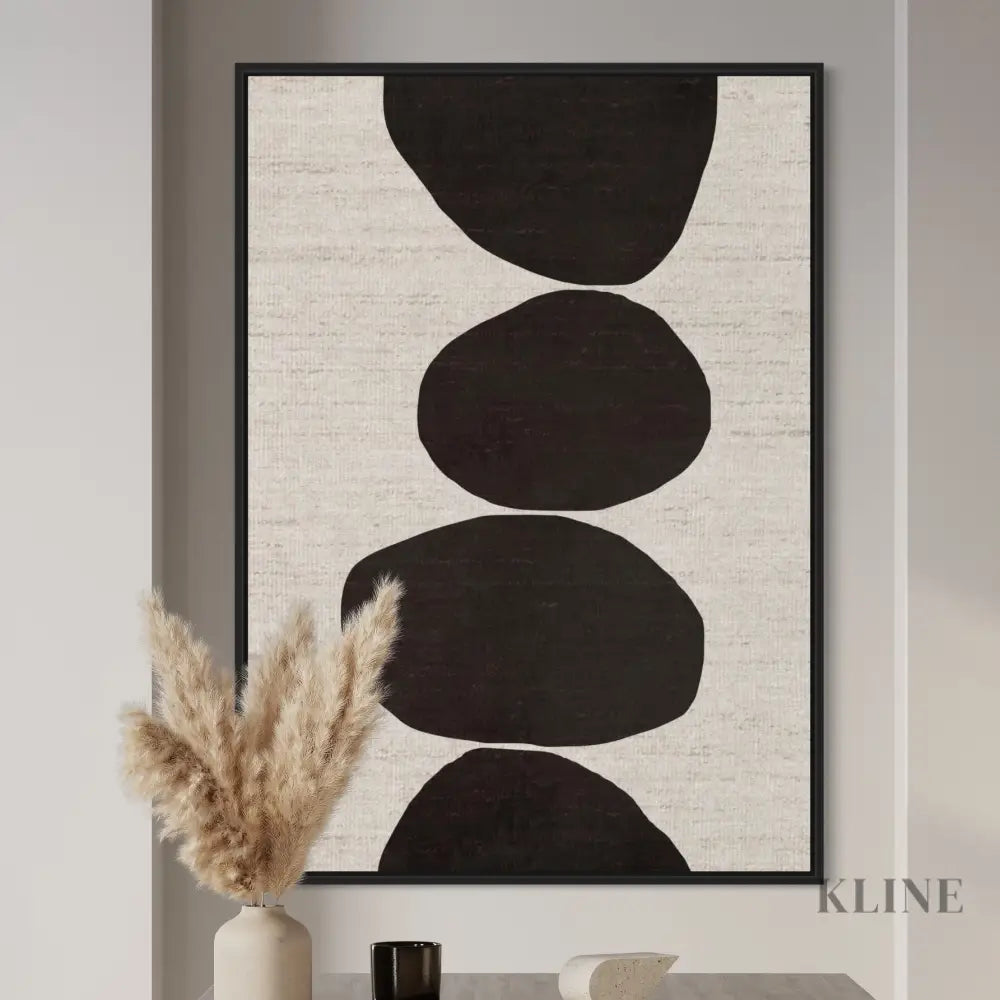 Natural Stacked Stones Black - Hand Painting