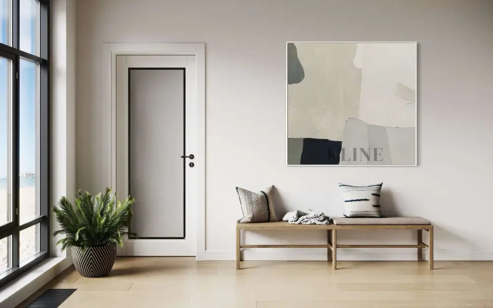 Neutral Geometry - Hand Painting Lounge Wall Art