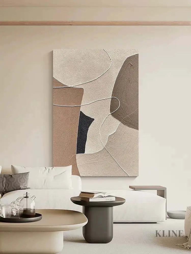 Neutral Zen Wall Art - Hand Painting