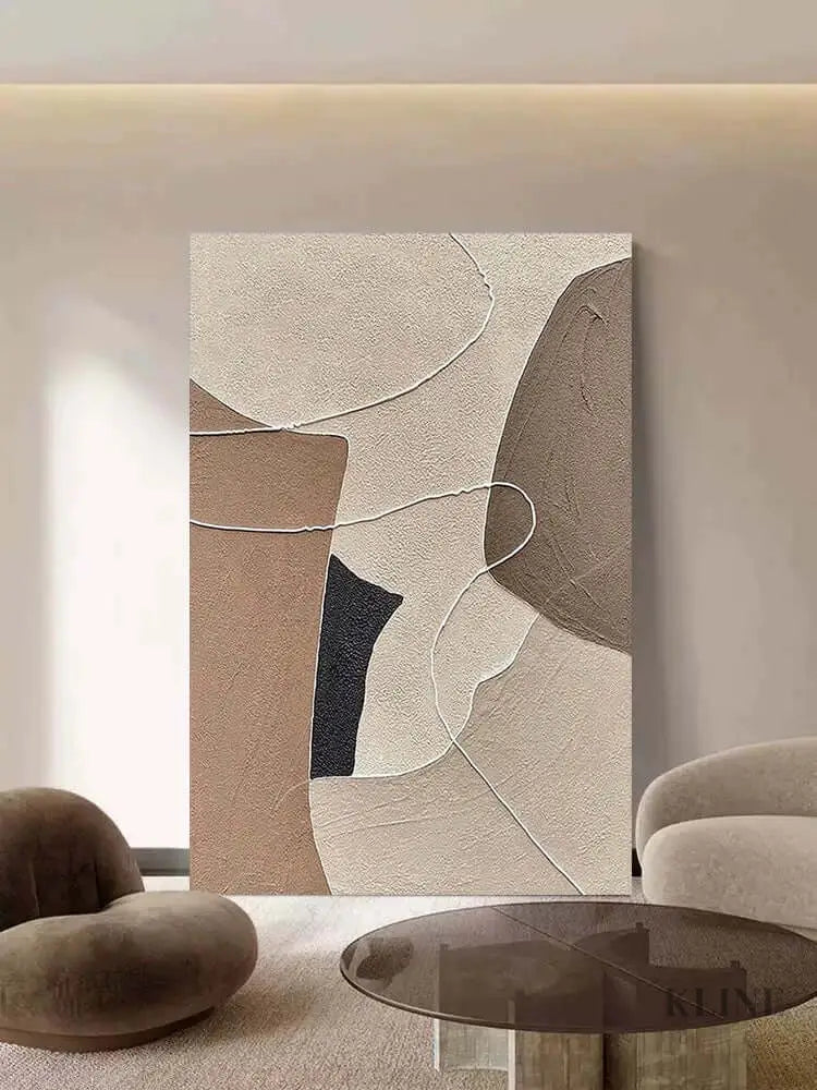 Neutral Zen Wall Art - Hand Painting 