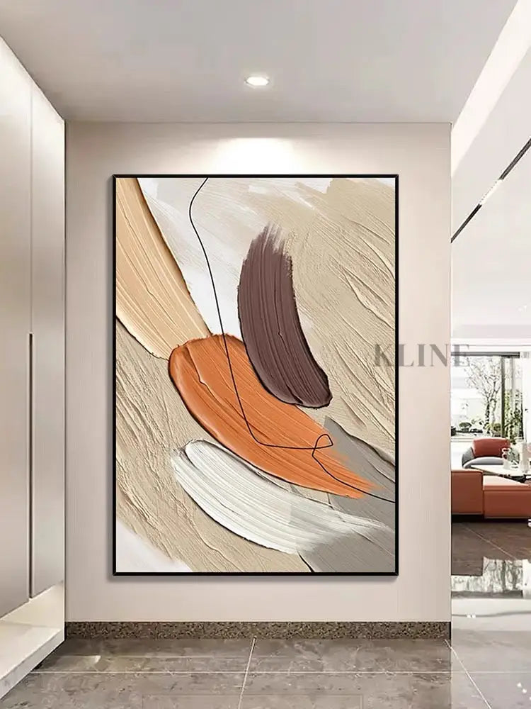Orange and Beige - Hand Painting