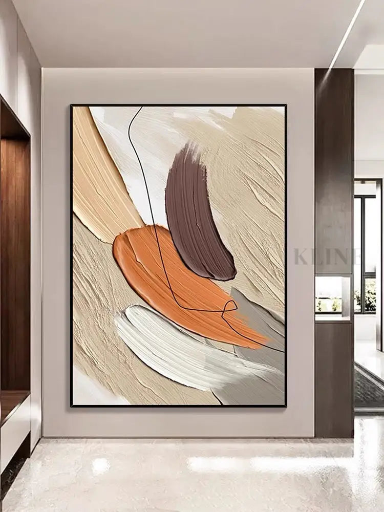 Orange and Beige - Hand Painting