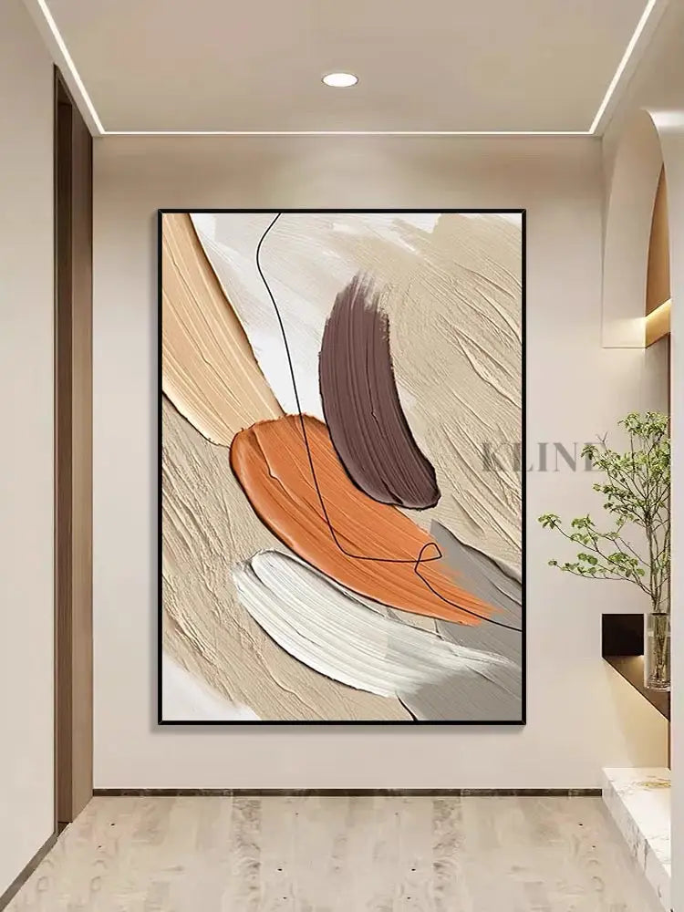 Orange and Beige - Hand Painting