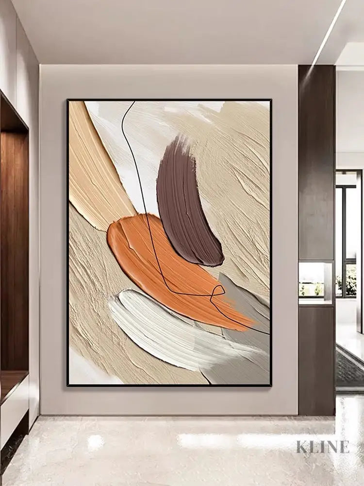 Orange and Beige - Hand Painting