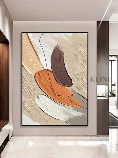 Orange and Beige - Hand Painting