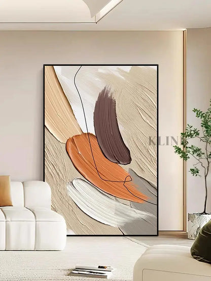 Orange and Beige - Hand Painting