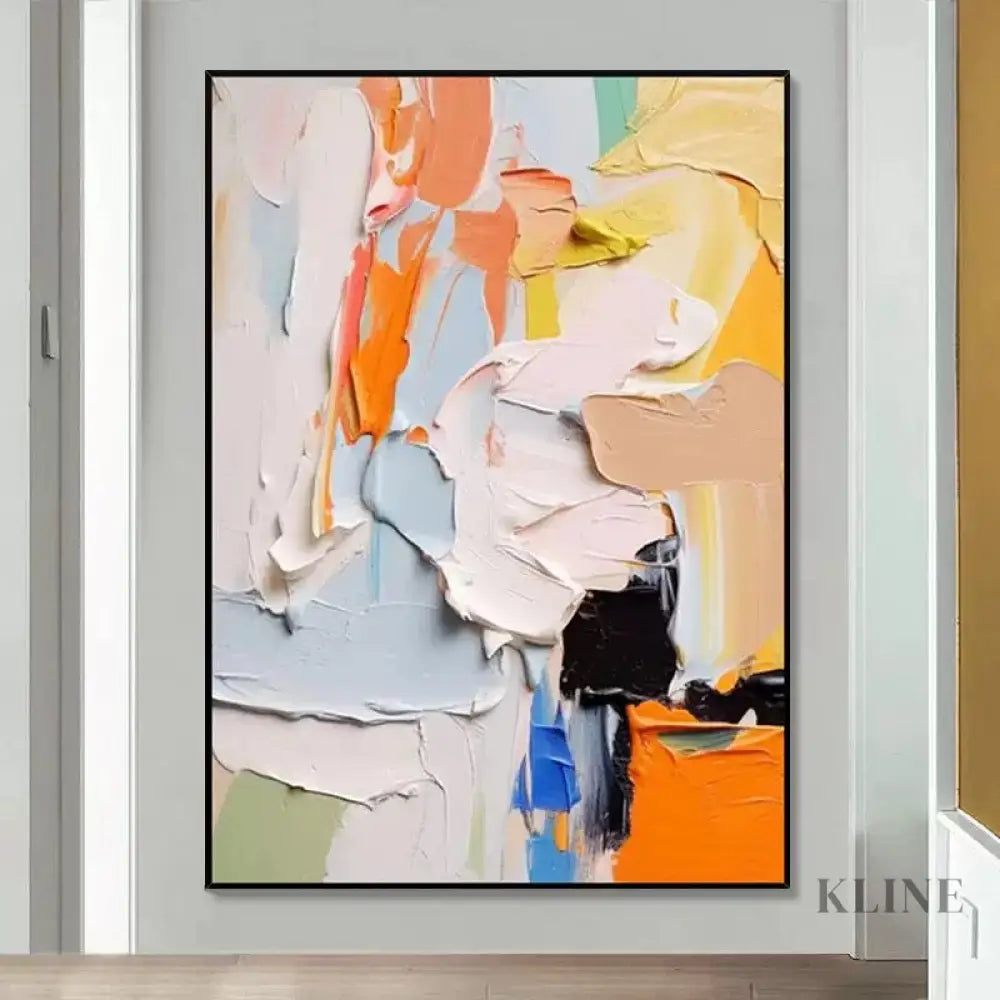 Orange and Multicolor Textured Painting - Hand Painting