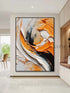 Orange Black and White Heavy Textured Wall Art - Hand Painting