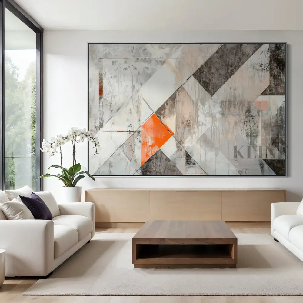 Orange Geometry Study - Hand Painting