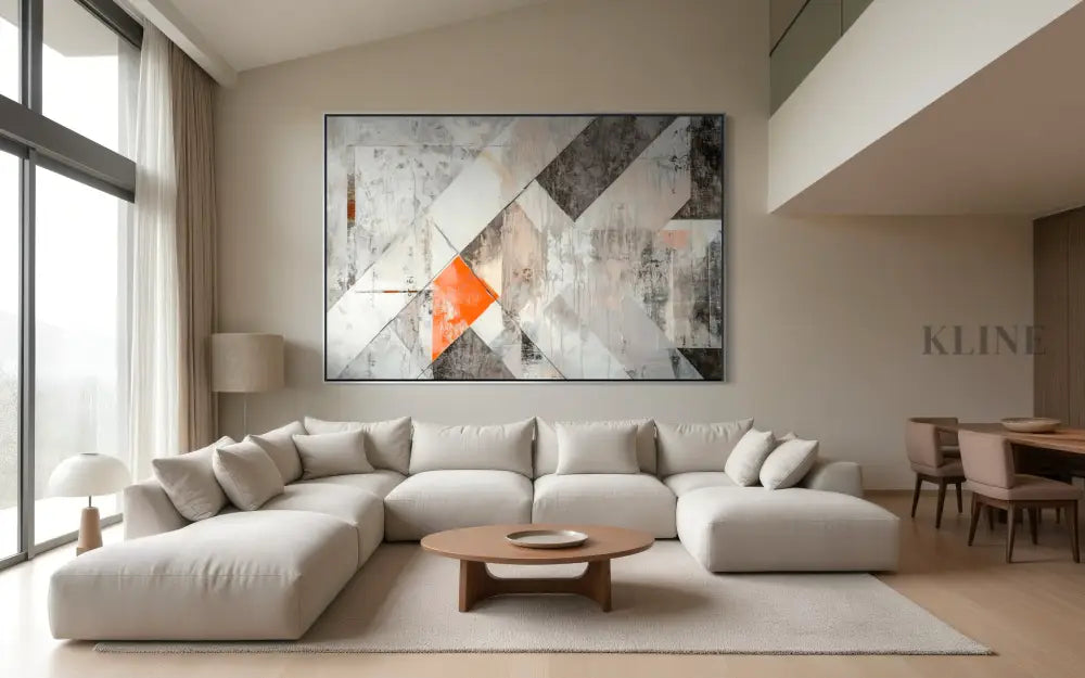 Orange Geometry Study - Hand Painting