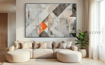 Orange Geometry Study - Hand Painting
