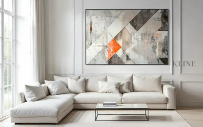 Orange Geometry Study - Hand Painting