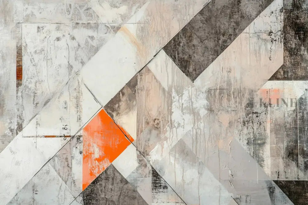 Orange Geometry Study - Hand Painting