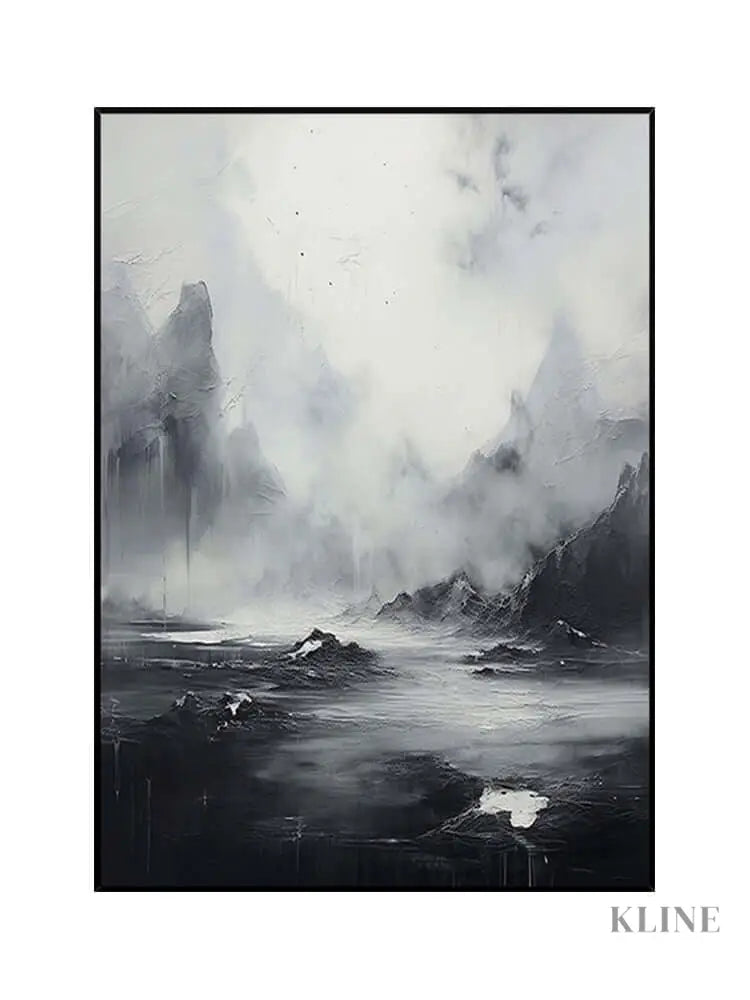 Overcast Wall Art - Hand Painting Black and White Paintings