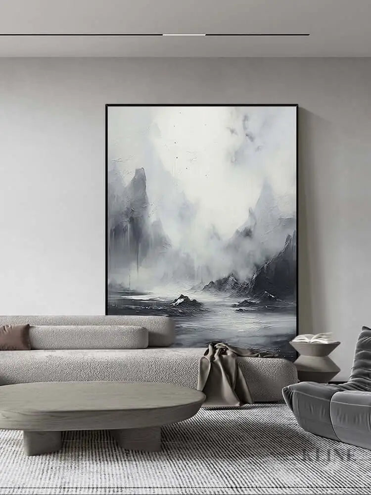 Overcast Wall Art - Hand Painting Black and White Paintings