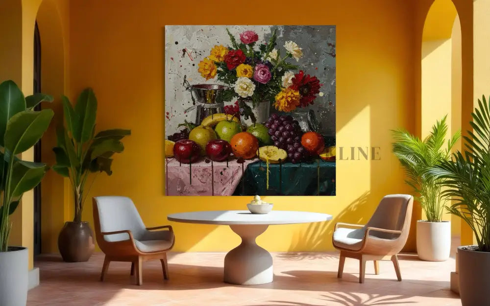 Painterly Abundance - Hand Painting Wandkunst für das Esszimmer