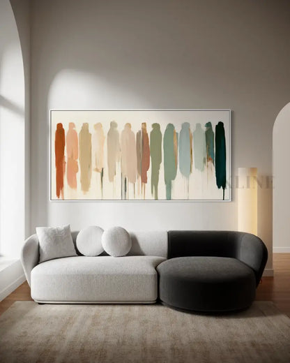 Panoramic Abstract Figures - Hand Painting