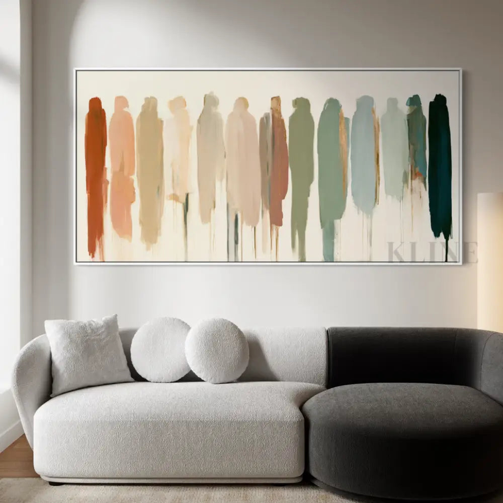 Panoramic Abstract Figures - Hand Painting
