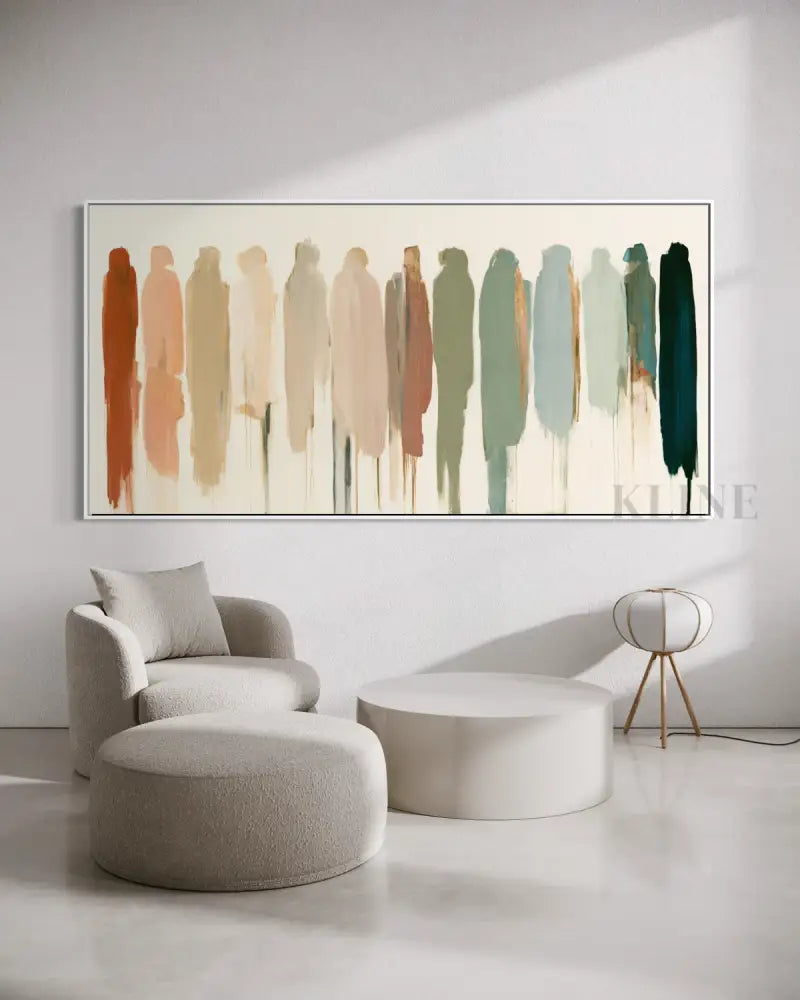 Panoramic Abstract Figures - Hand Painting Dipinti originali in vendita
