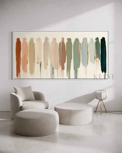 Panoramic Abstract Figures - Hand Painting