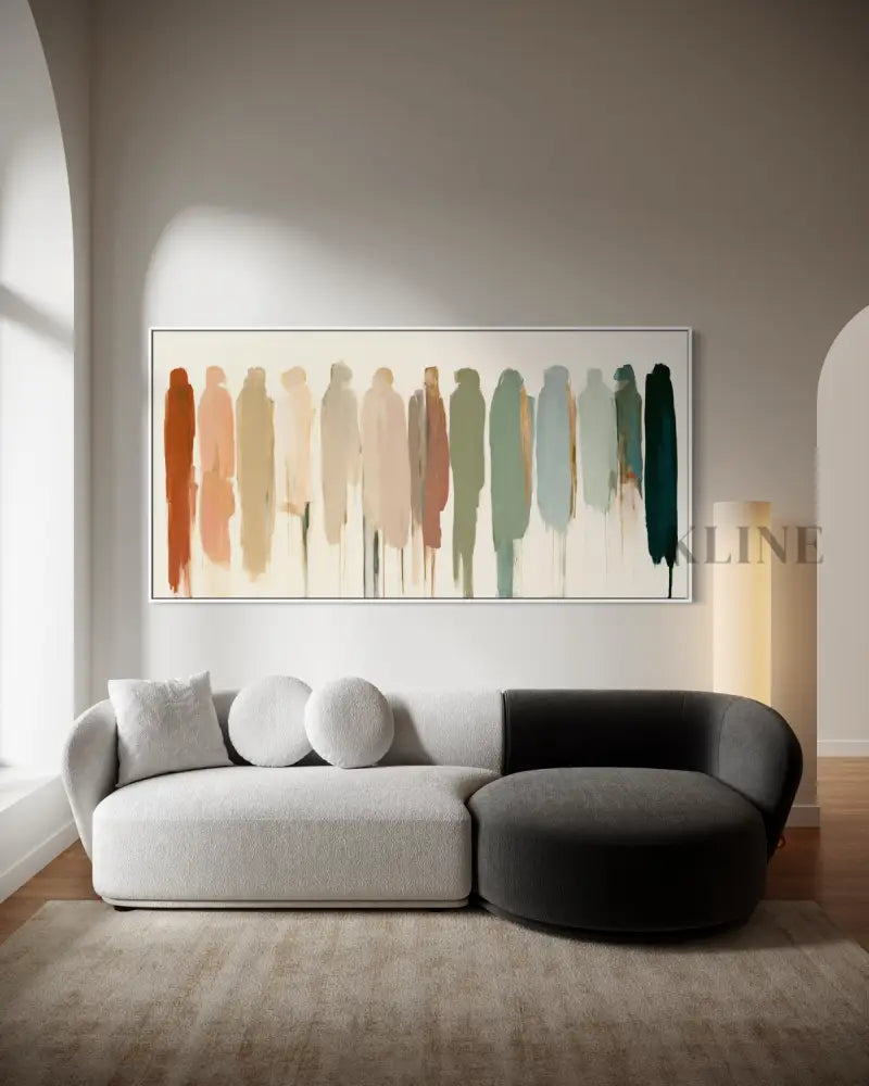 Panoramic Abstract Figures - Hand Painting