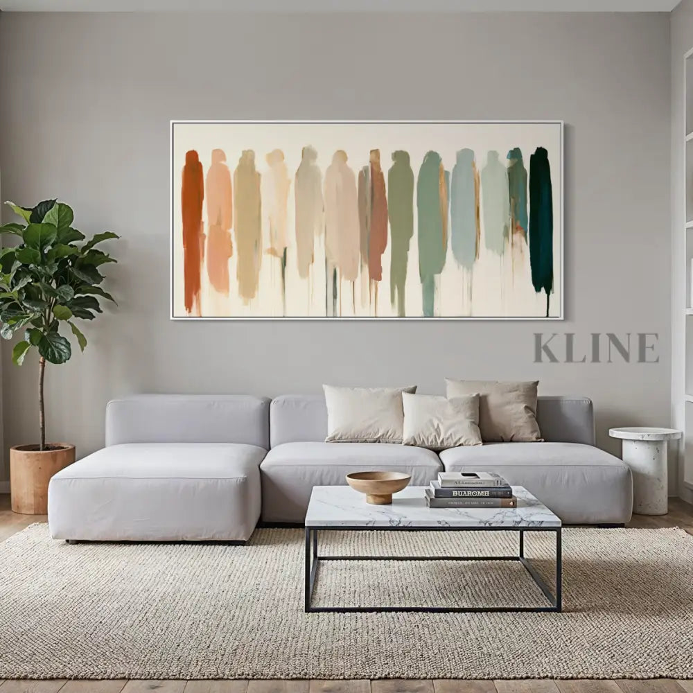 Panoramic Abstract Figures - Hand Painting