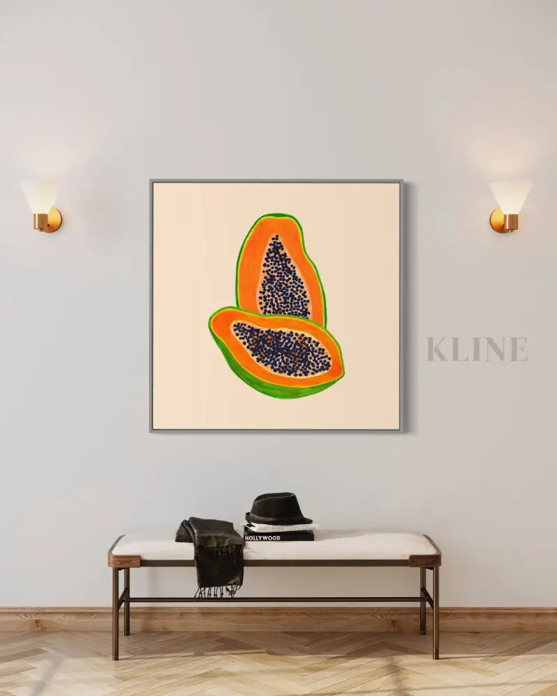 Papaya 1 - Hand Painting Peintures en noir et blanc
