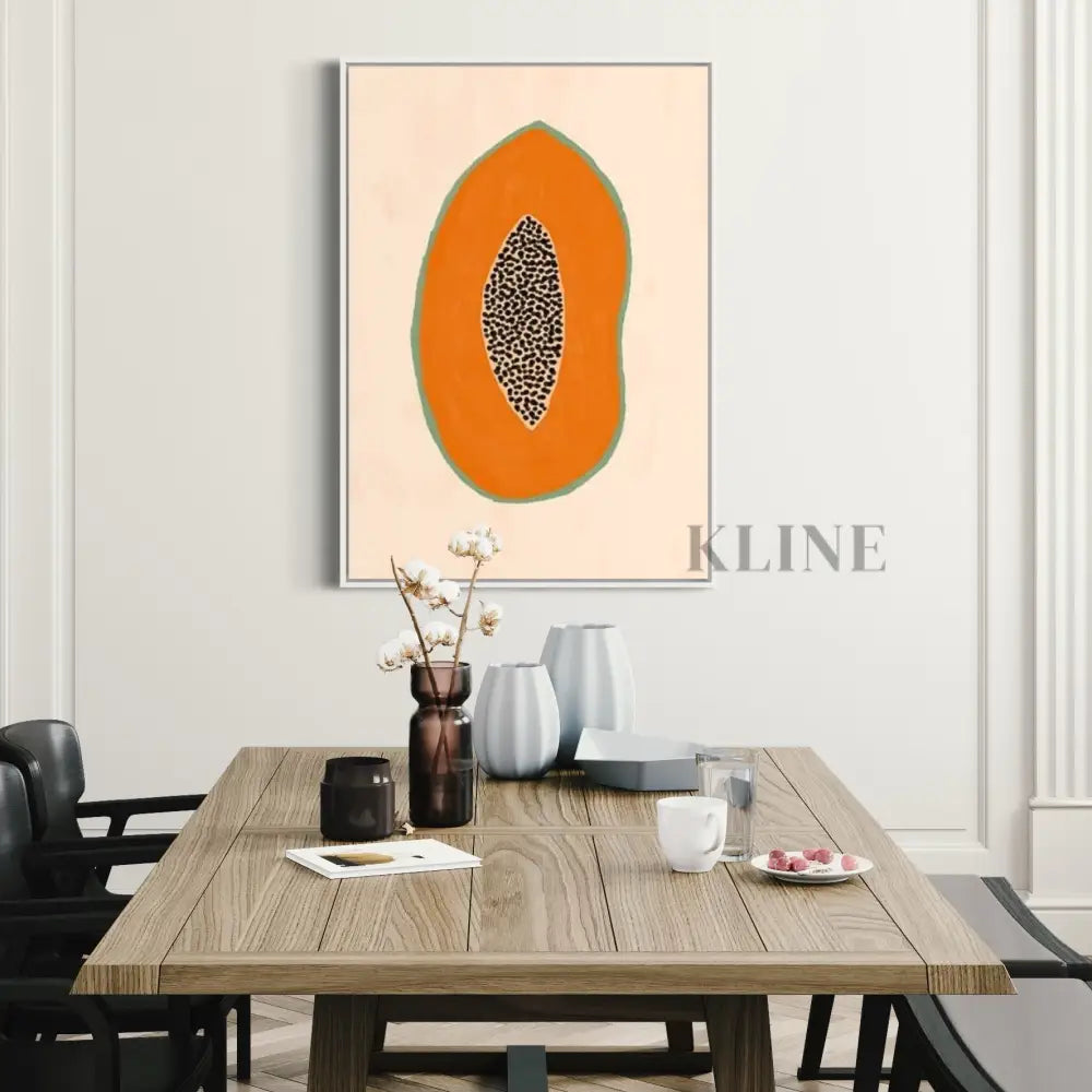 Papaya 2 - Rolled Canvas / 63x90cm / 25x35’’ - Hand Painting ダイニングルームのウォールアート