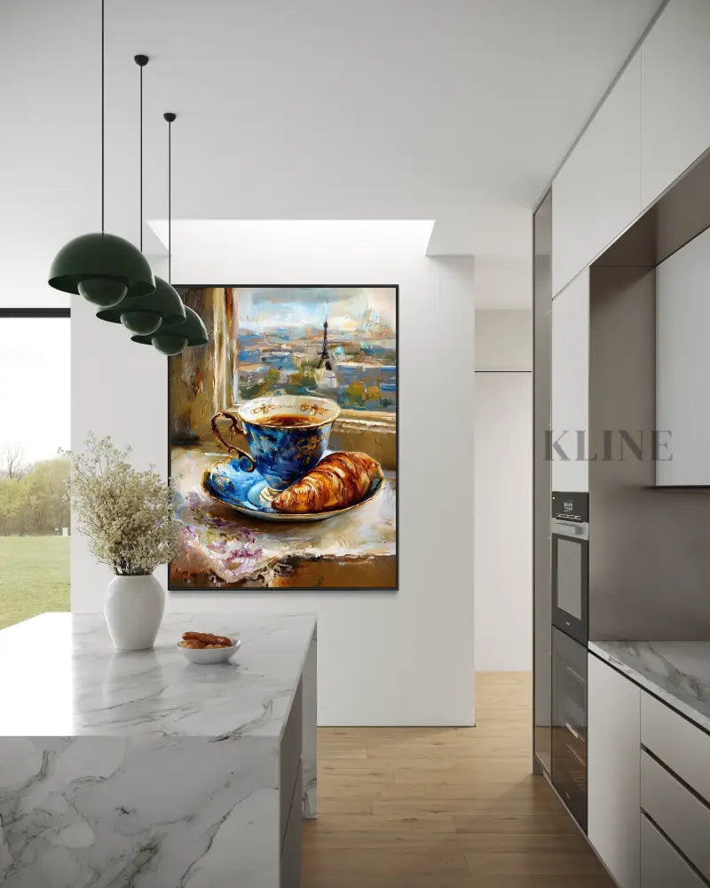 Paris Coffee at the Window - Hand Painting Nature morte