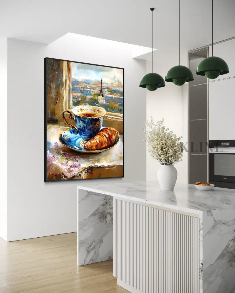Paris Coffee at the Window - Hand Painting