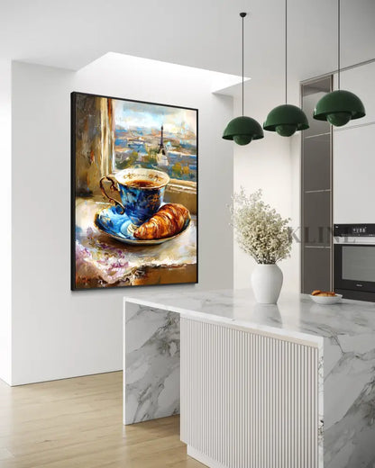 Paris Coffee at the Window - Hand Painting