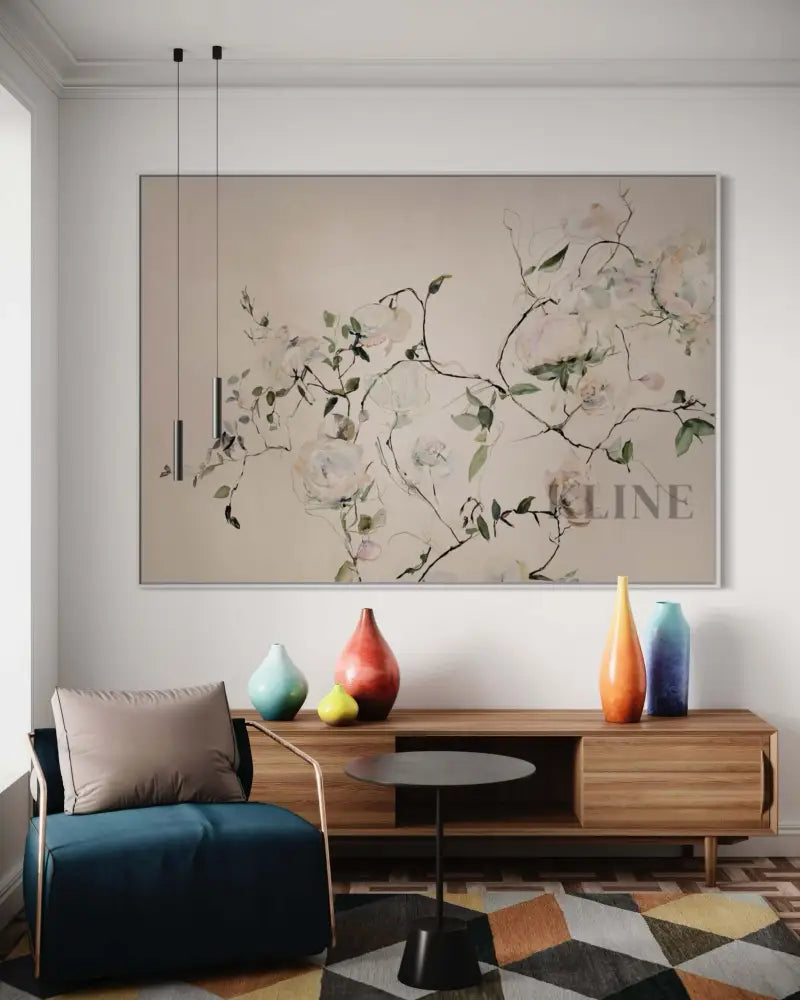 Pastel Vine - Hand Painting Lounge Wall Art
