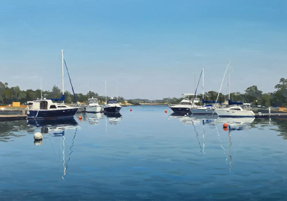 Peaceful Mooring - Hand Painting Art mural de salon