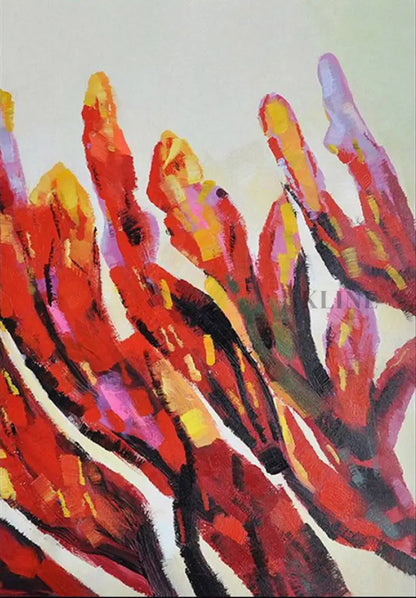 Petals of Flame - Hand Painting