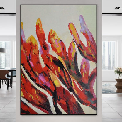 Petals of Flame - Hand Painting
