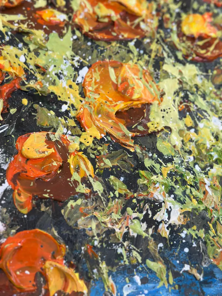 Petals of Sunshine - Hand Painting Arte de pared de tendencia