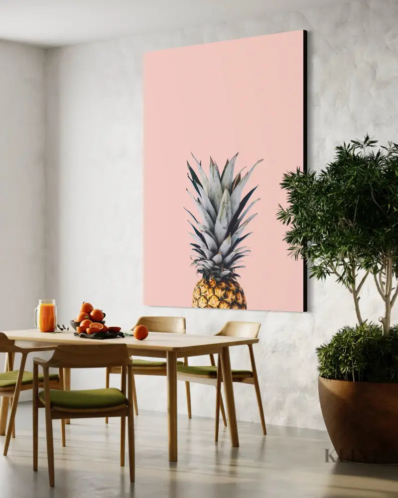 Pineapple on a Pink Background - Hand Painting
