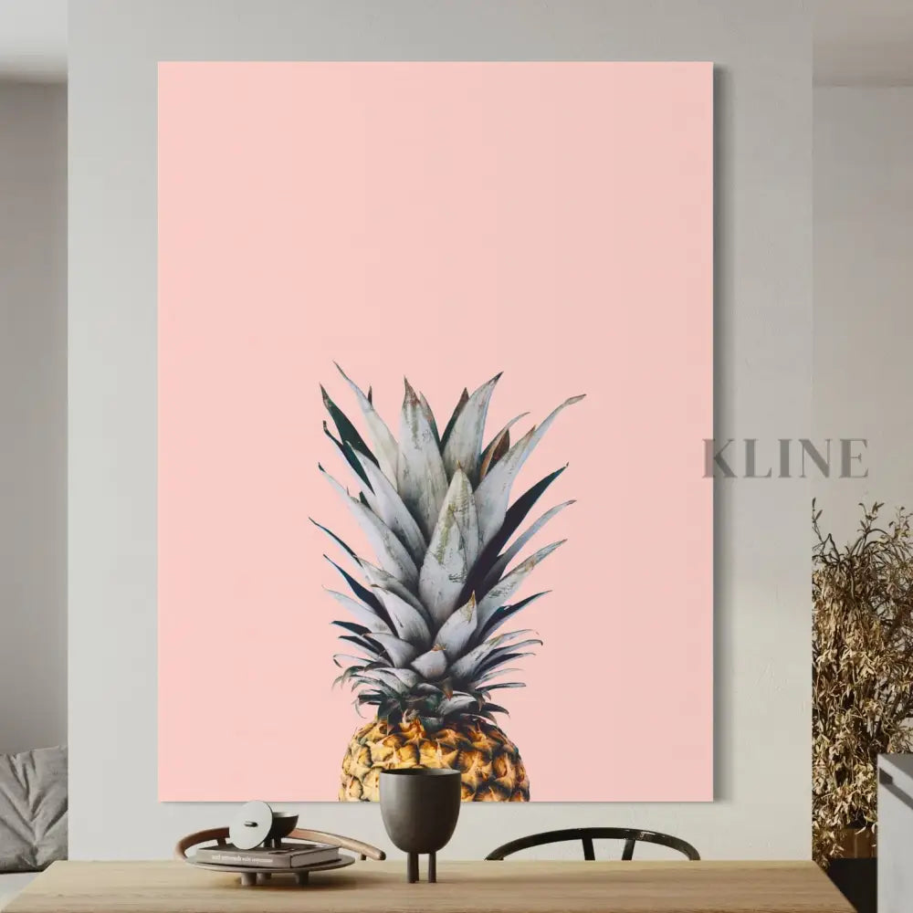 Pineapple on a Pink Background - Hand Painting