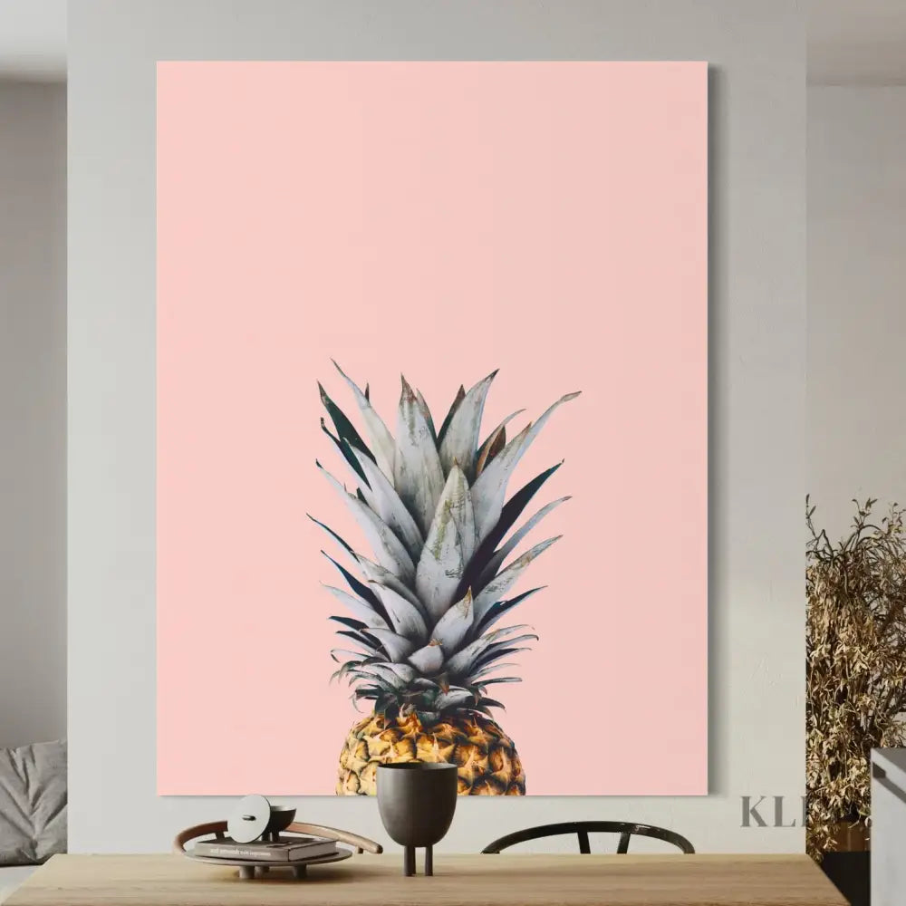 Pineapple on a Pink Background - Hand Painting 