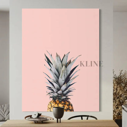 Pineapple on a Pink Background - Hand Painting