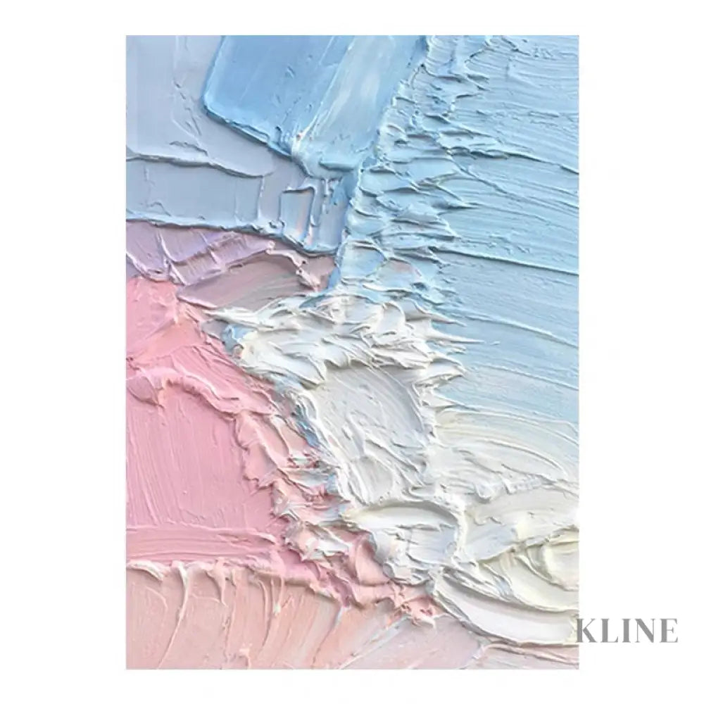 Pink and Blue Textured Painting - Hand Painting