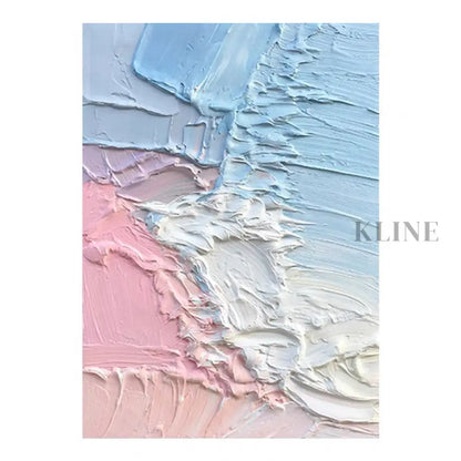Pink and Blue Textured Painting - Hand Painting