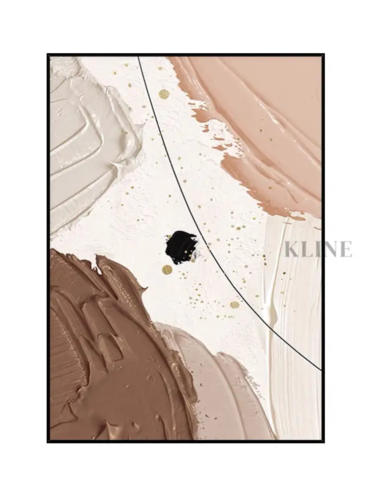 Pink and Brown Textured Painting - Hand Painting Beige Wandkunst